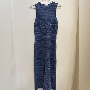 Sandro Navy Knit Maxi Dress